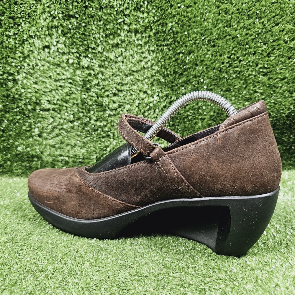 NAOT Day Mary Jane Brown Leather Wedge Heels Pumps Womens Size EU 38 US 7 - Picture 6 of 11